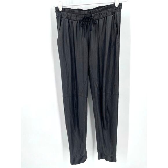 Rebecca Taylor Faux Leather Joggers - Picture 3 of 7
